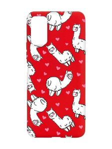 Матовий червоний чохол на Xiaomi Redmi Note 11 4G Лами (принт 95)