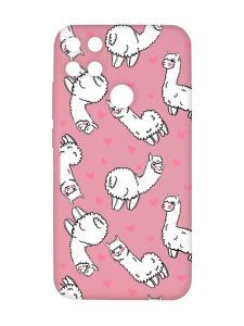 Матовий рожевий чохол на Xiaomi Redmi 10C Лами (принт 95)