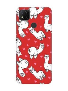 Матовий червоний чохол на Xiaomi Redmi 9C / 10A Лами (принт 95)