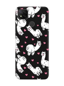 Матовий чорний чохол на Xiaomi Redmi 9C / 10A Лами (принт 95)