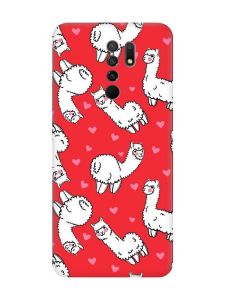 Матовий червоний чохол на Xiaomi Redmi 9 Лами (принт 95)