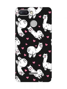 Матовий чорний чохол на Xiaomi Redmi 6 Лами (принт 95)