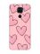 Матовий рожевий чохол на Xiaomi Redmi Note 9 Сердечка рожеві (принт 78)