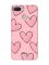 Матовий рожевий чохол на Xiaomi Redmi 6 Сердечка рожеві (принт 78)