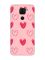 Матовий рожевий чохол на Xiaomi Redmi Note 9 Сердечка червоні (принт 77)