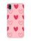 Матовий рожевий чохол на Xiaomi Redmi 7A Сердечка червоні (принт 77)