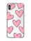 Прозорий чохол на iPhone XS Max Сердечка рожеві (принт 78)