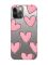 Прозорий чохол на iPhone 12 Pro Max Сердечка рожеві (принт 78)