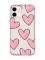 Прозорий чохол на iPhone 12 mini Сердечка рожеві (принт 78)