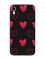 Матовий чорний чохол на Apple iPhone XR Сердечка червоні (принт 77)