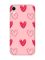 Матовий рожевий чохол на Apple iPhone XR Сердечка червоні (принт 77)