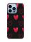 Матовий чорний чохол на Apple iPhone 13 Pro Max Сердечка червоні (принт 77)