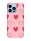 Матовий рожевий чохол на Apple iPhone 13 Pro Max Сердечка червоні (принт 77)