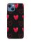 Матовий чорний чохол на Apple iPhone 13 Сердечка червоні (принт 77)