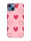 Матовий рожевий чохол на Apple iPhone 13 Сердечка червоні (принт 77)