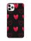 Матовий чорний чохол на iPhone 11 Pro Max (6.5) Сердечка червоні (принт 77)