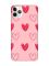 Матовий рожевий чохол на iPhone 11 Pro (5.8) Сердечка червоні (принт 77)