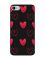 Матовий чорний чохол на iPhone 7 / 8 Сердечка червоні (принт 77)