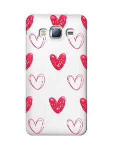 Прозорий чохол на Samsung Galaxy J3 2016 J310 Сердечка червоні (принт 77)