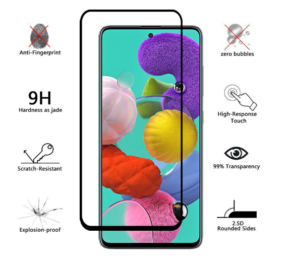 Захисне скло, 3D, з обідком для Samsung A04 Чорний