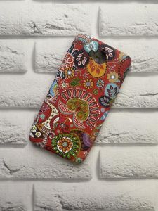 Силіконовий матовий чохол з принтом для Huawei Y5 2017 Квітковий візерунок. Червоний