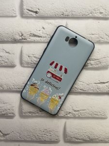 Силіконовий матовий чохол з принтом для Huawei Y5 2017 Фургончик з морозивом