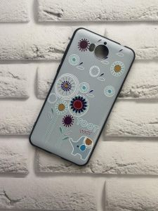 Силіконовий матовий чохол з принтом для Huawei Y5 2017 Слоник і квіти