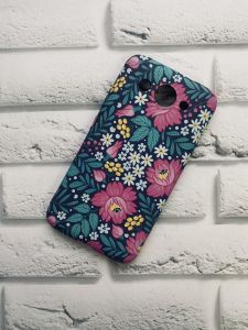 Силіконовий матовий чохол з принтом для Huawei Y3 2017 Рожеві квіти і зелені листки