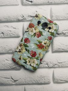 Силіконовий матовий чохол з принтом для Huawei Y3 2017 Квіти на бірюзовому