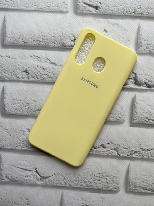 Силіконовий матовий чохол для Samsung A8s Жовтий