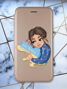 Чохол-книжка з малюнком для Samsung Galaxy А50 (2019) А505/A30s Золотий; Моя Україна (патріотичний принт 2)