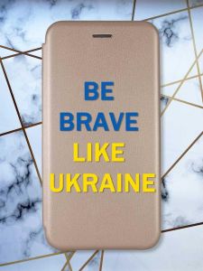 Чохол-книжка з малюнком для Samsung Galaxy A32 Золотий; Сміливість (патріотичний принт 5)