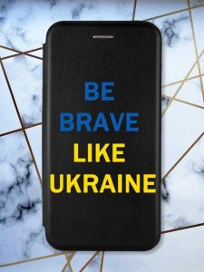 Чохол-книжка з малюнком для Xiaomi Redmi 9A Чорний; Сміливість (патріотичний принт 5)