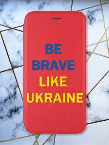 Чохол-книжка з малюнком для Xiaomi Redmi Note 8 Pro Червоний; Сміливість (патріотичний принт 5)