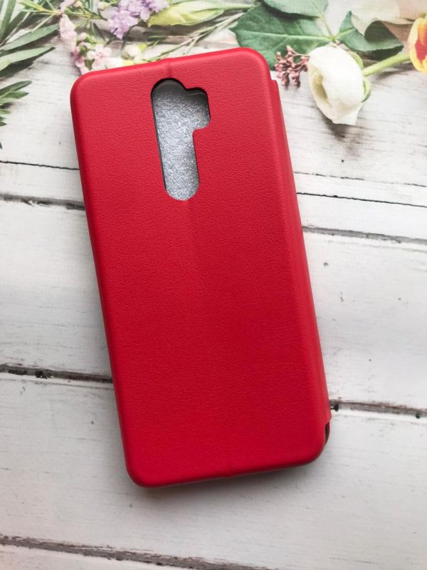 Чохол-книжка з малюнком для Xiaomi Redmi Note 8 Pro Червоний :: Дівчина з півоніями (принт 11)