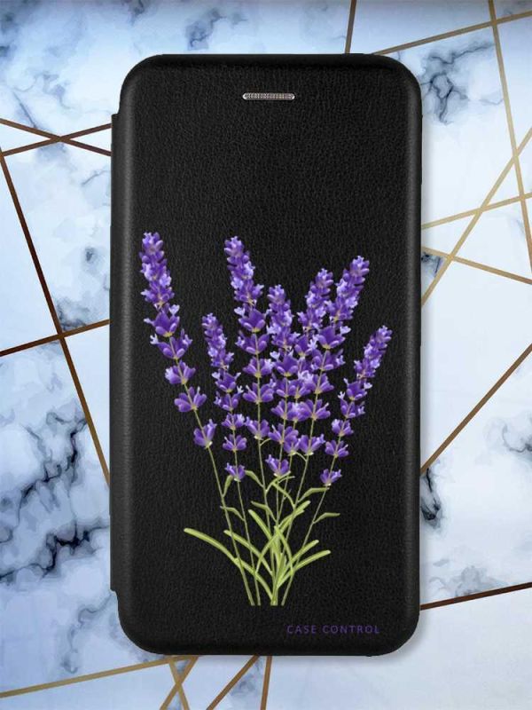 Чохол-книжка з малюнком для Samsung Galaxy A11 Чорний; Лаванда (принт 28)