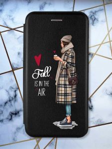Чохол-книжка з малюнком для Samsung Galaxy M51 Чорний; Дівчина з кавою (принт 59)