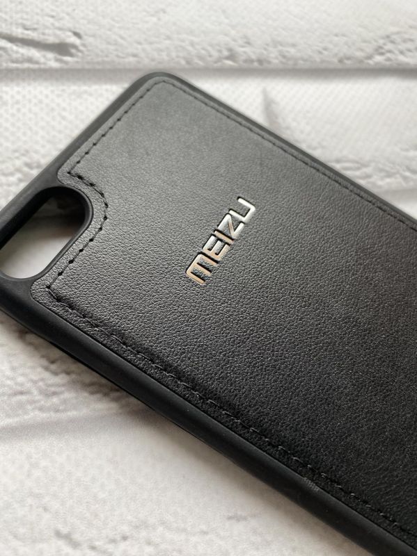 Силіконовий чохол з тисненням та вставкою для Meizu U10 Чорний