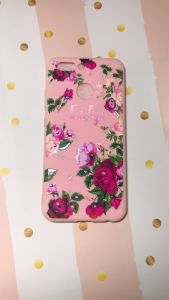 Силіконовий чохол з малюнком та камінням для Huawei Nova 2 Букети на рожевому