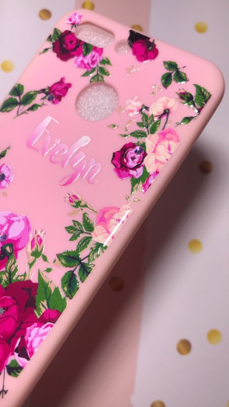 Силіконовий чохол з малюнком та камінням для Huawei Nova 2 Букети на рожевому