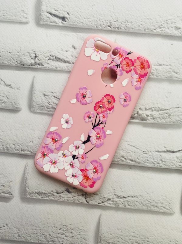 Силіконовий чохол з малюнком та камінням для Huawei Nova 2 Цвіт сакури