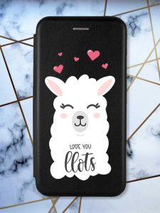 Чохол-книжка з малюнком для Samsung Galaxy J2 Pro (2018) J250 Чорний; Лама (принт 94)