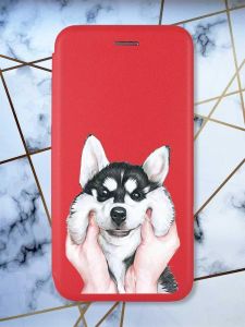 Чохол-книжка з малюнком для Samsung Galaxy A72 (A725) Червоний; Мордочка (принт 121)