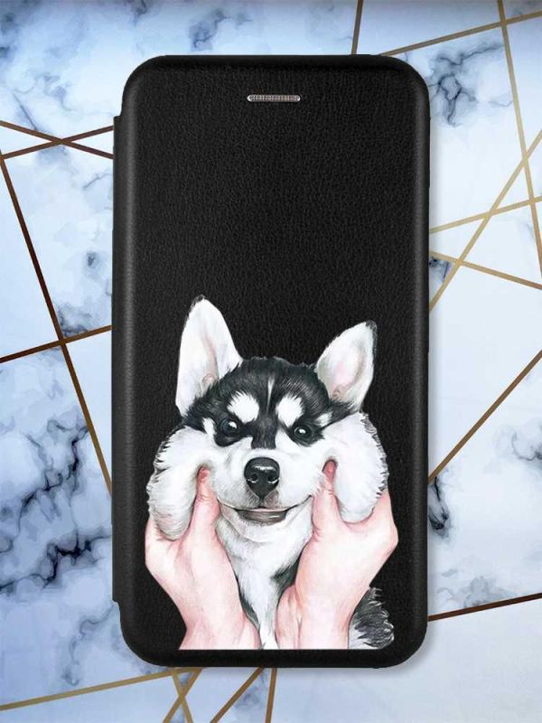 Чохол-книжка з малюнком для Samsung Galaxy M52 (2021) M526 Чорний; Мордочка (принт 121)