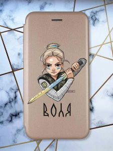 Чохол-книжка з малюнком для Samsung Galaxy A52 Золотий; Українська захисниця (принт 170)