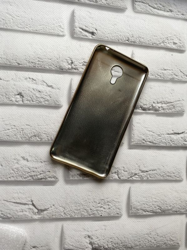 Силіконовий чохол тисненням та золотим обідком для Meizu M3 Note Коричневий