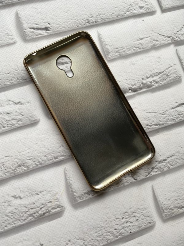 Силіконовий чохол тисненням та золотим обідком для Meizu M3 Note Темно-коричневий