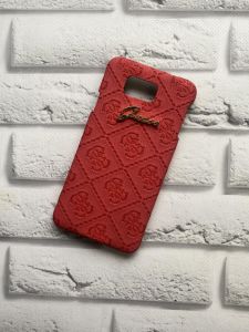 Пластиковий чохол із тисненням для Samsung G850 Guess. Червоний
