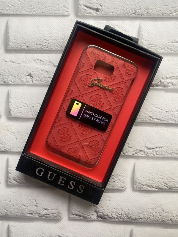 Пластиковий чохол із тисненням для Samsung G850 Guess. Червоний