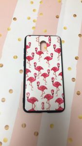 Силіконовий чохол з малюнком для Meizu M6 Фламінго на білому